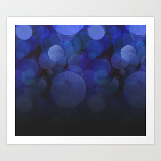 Blue Circles abstract design Art Print