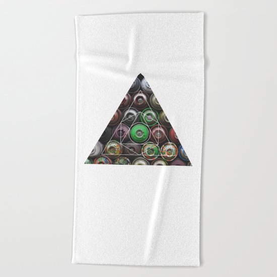 Graffiti Spray Cans - Geometric Photography Beach Towel