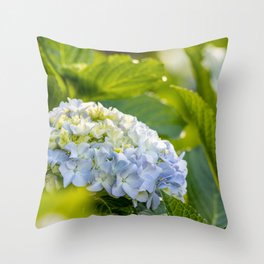 Blue and yellow flower, Hydrangea, cute and beautiful blossom. Throw Pillow