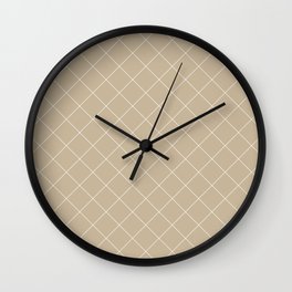 Diamond Grid Pattern (white/tan) Wall Clock