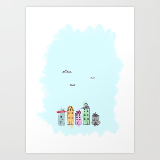Painted Houses Art Print