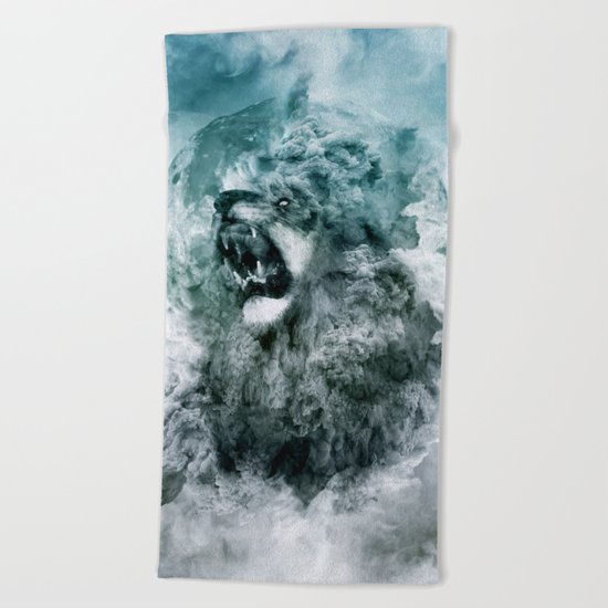 Lion Blue Beach Towel