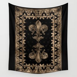 Fleur-de-lis - Black and Gold #1 Wall Tapestry