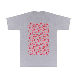 Preppy Room Decor -  Roses, Hearts and Traces of Lipstick Pattern Design for Girls Preppy Room Decor T Shirt