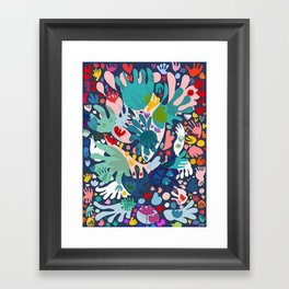 Flowers of Love Joyful Abstract Decorative Pattern Colorful  Framed Art Print