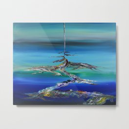 A New Path Metal Print | Blue, Alienlandscape, Painting, Acrylic, Flow, Abstract 