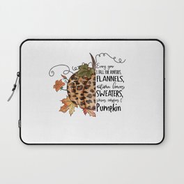 Leopard Pumkin leaves fall quote design Laptop Sleeve