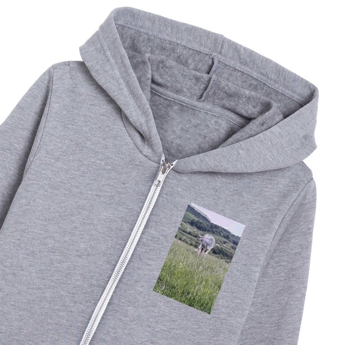 White cow pasture Kids Zip Hoodie