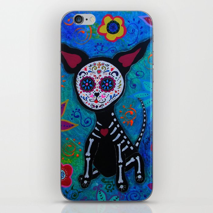 Dia de los Muertos Chihuahua Mexican Painting iPhone Skin