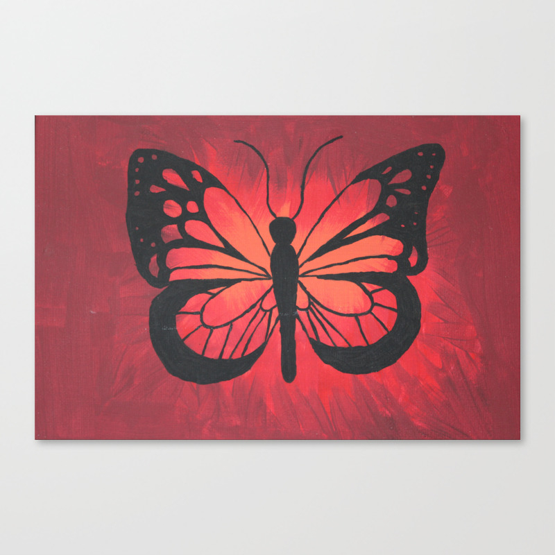 Butterfly Acrylic Painting Canvas Print By Alexispassmore Society6