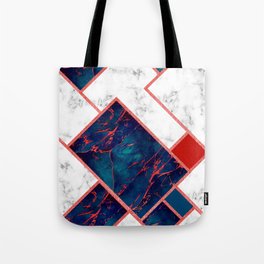 Red and White Marbel Seamless pattern! Tote Bag