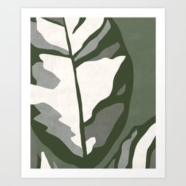 Dark green Rubber plant detail Art Print