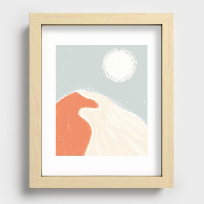 The desert loves the moon  Recessed Framed Print