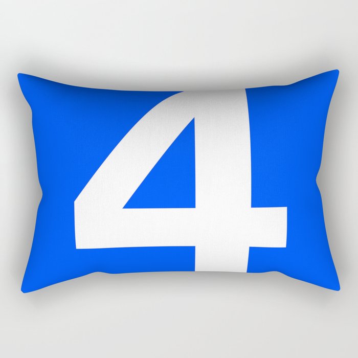 Number 4 (White & Blue) Rectangular Pillow