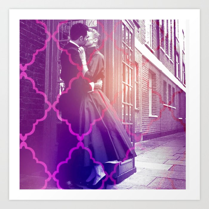 Vintage street romance Art Print