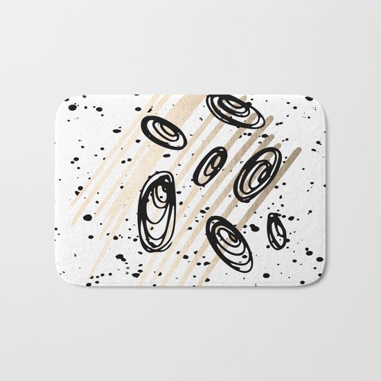 The Visitors - Black White and Gold Bath Mat