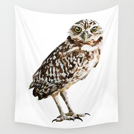 Low Poly  Burrowing Owl Wall Tapestry