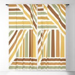Abstract Shapes 251 in Brown Gold Green Tones Blackout Curtain