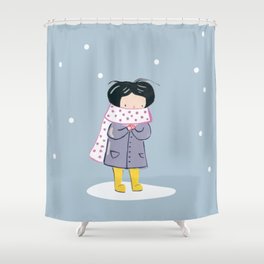 Winter girl Shower Curtain