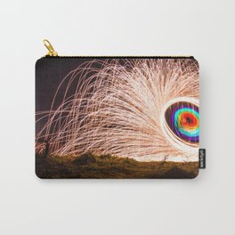 Ring of fire Carry-All Pouch | Night, Steelwool, Fireworks, Steel, Wheel, Lights, Dark, Sky, Party, Colour 