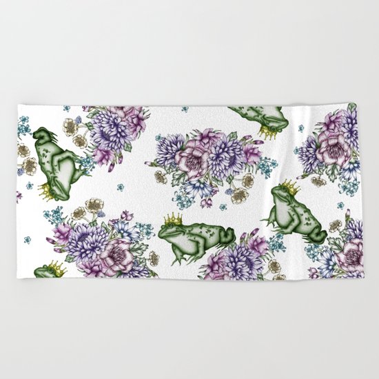 Frog Prince Pattern Beach Towel