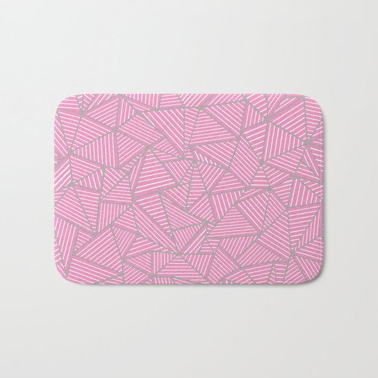 Ab Out Double Pink and Grey Bath Mat