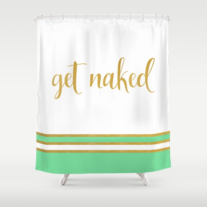 Get Seafoam Green And Gold Shower Curtain By Meganmorrisart Get Seafoam Green And Gold Shower Curtain