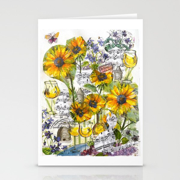 Music and Wine in the Garden Stationery Cards