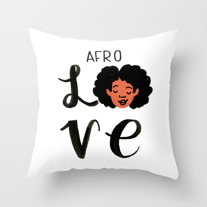 Afro Love Throw Pillow
