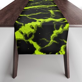 Cracked Space Lava - Lime Yellow Table Runner