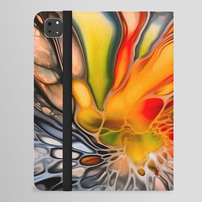Abstract colorful pour ink painting #10 iPad Folio Case