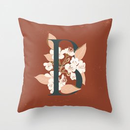 Letter B for Bergenia Throw Pillow