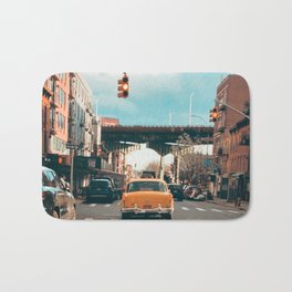 Nostalgic Downtown Brooklyn in Color Photograph Bath Mat