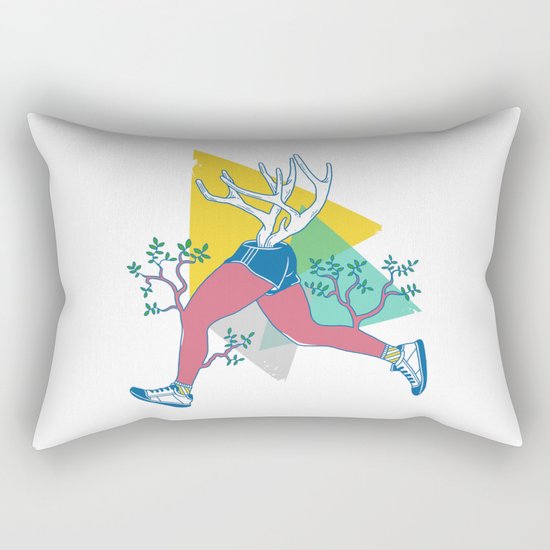 Run like a deer Rectangular Pillow