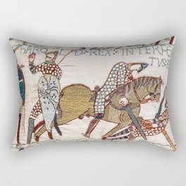 Battle of Hastings- Bayeux Tapestry King Harold Is Killed Arrow In Eye Rectangular Pillow