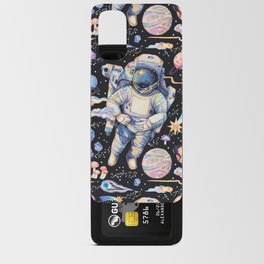 Spaceman Fungi Planets - black Android Card Case