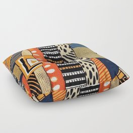 Safari Kaleidoscope: Vibrant African Textile Fusion Floor Pillow