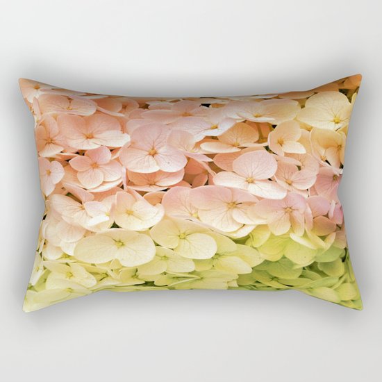 Delicate Pastel Multicolor Hydrangea Rectangular Pillow