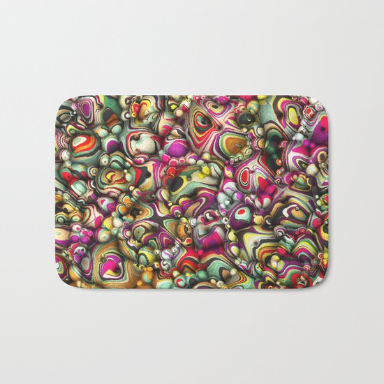 Colorful Abstract 3D Shapes Bath Mat