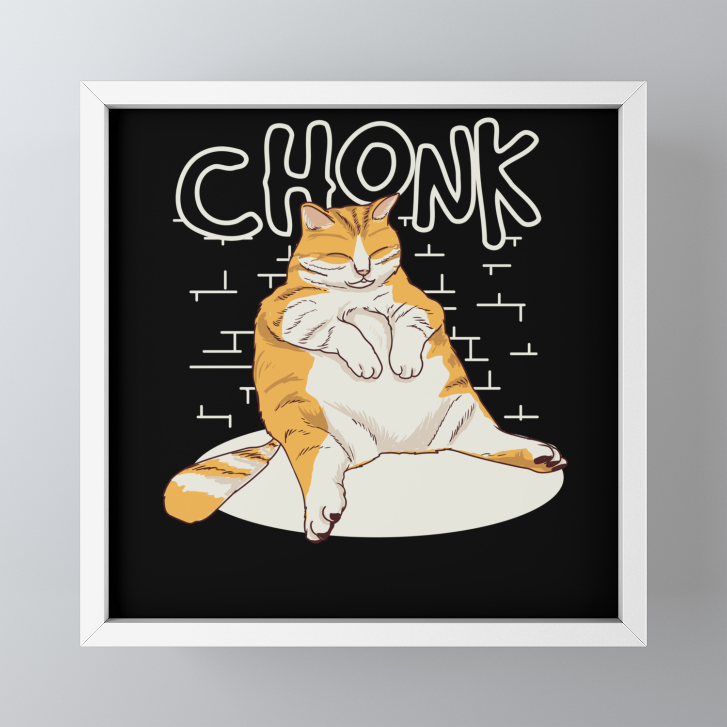 Fat Cat Chonk Scale Chonky Meme Chonker Cat Framed Mini Art Print By Mzumo Society6
