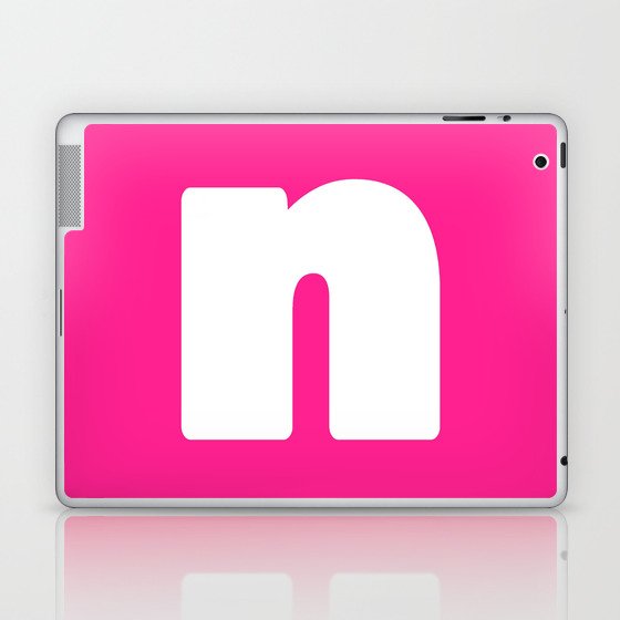 n (White & Dark Pink Letter) Laptop & iPad Skin