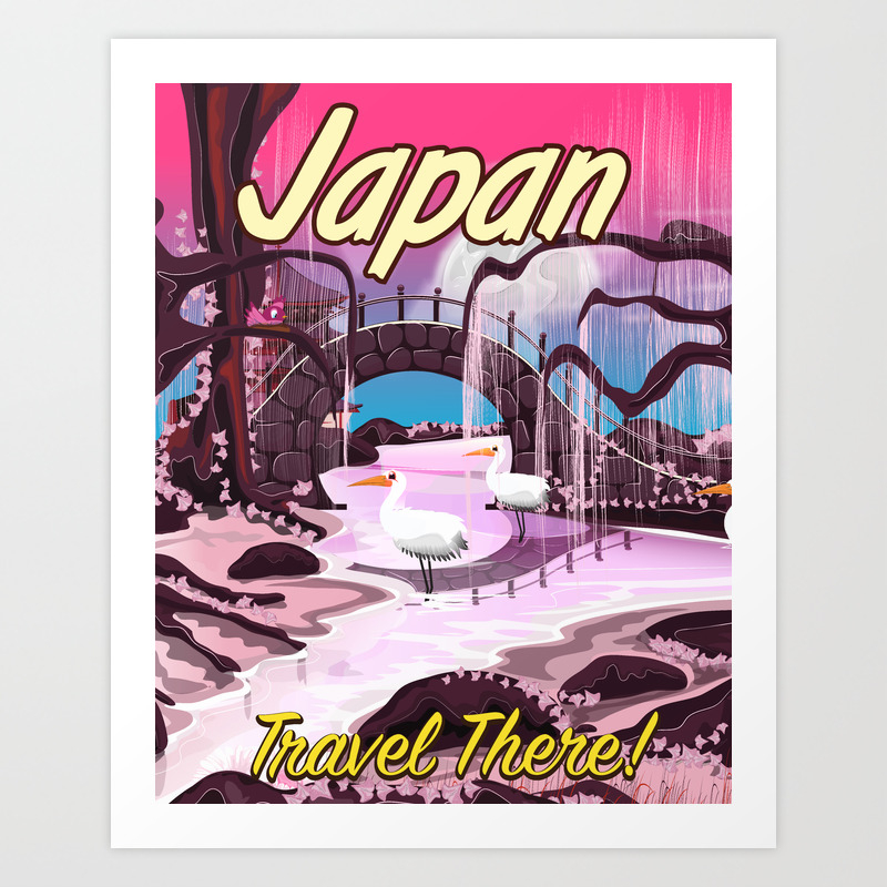 Japan Cartoon Vintage Travel Poster Art Print By Nicholasgreen Society6