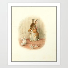 A Rabbit's Tea Party, 1892-1893 - Beatrix Potter Art Print