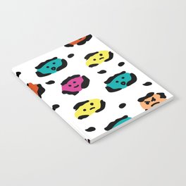 Funny leopard fur pattern with faces Notebook