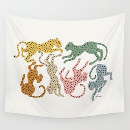 Rainbow Cheetah Wandbehang | Pattern, Vintage, Pink, Orange, Safari, Painting, Green, Baby, Nursery, Curated 