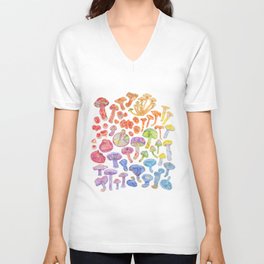 Wild Mushroom Rainbow V Neck T Shirt