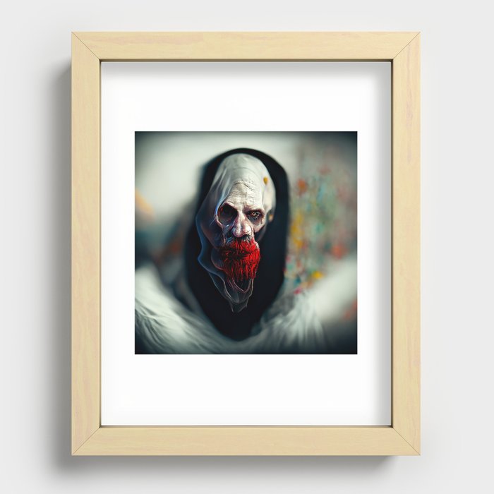 Scary ghost face #8 | AI fantasy art Recessed Framed Print