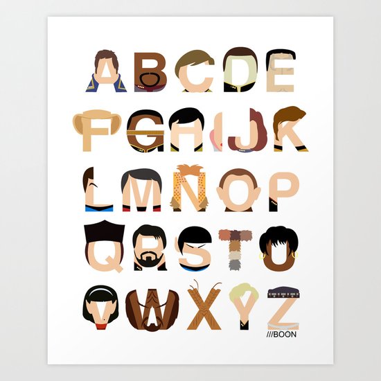 Star Trek Alphabet Art Print