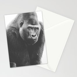 Silverback Gorilla (black + white) Stationery Cards