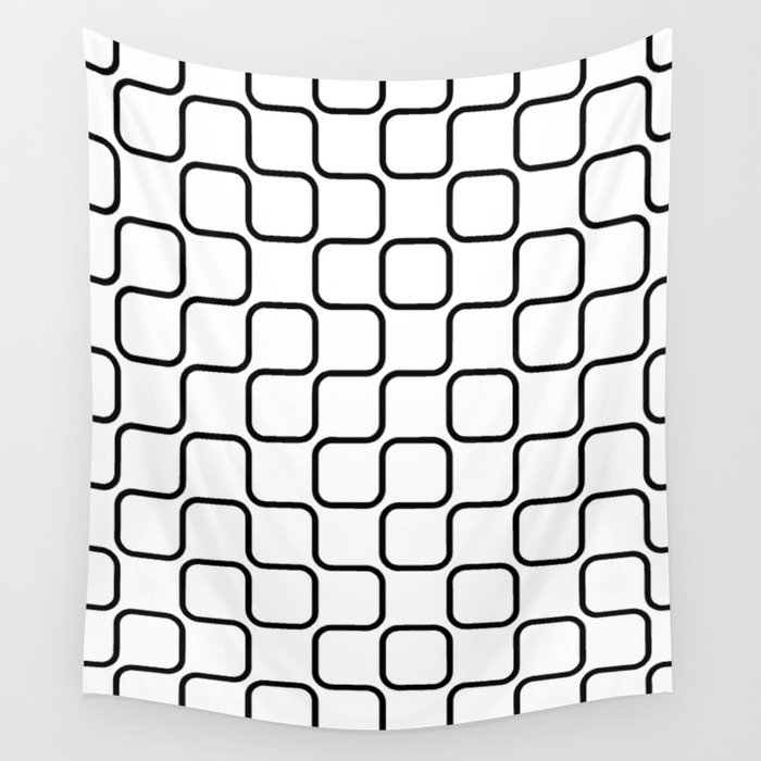 Black And White Timeless Retro Style Wall Tapestry